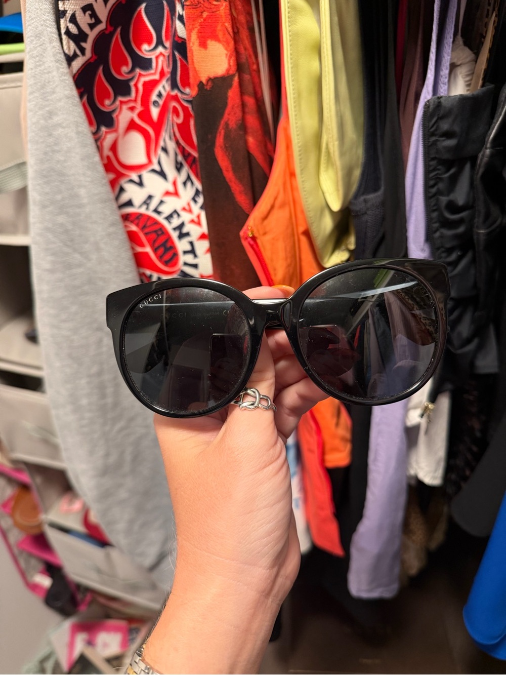 Gucci Black Oversized Cat-Eye Sunglasses for Women